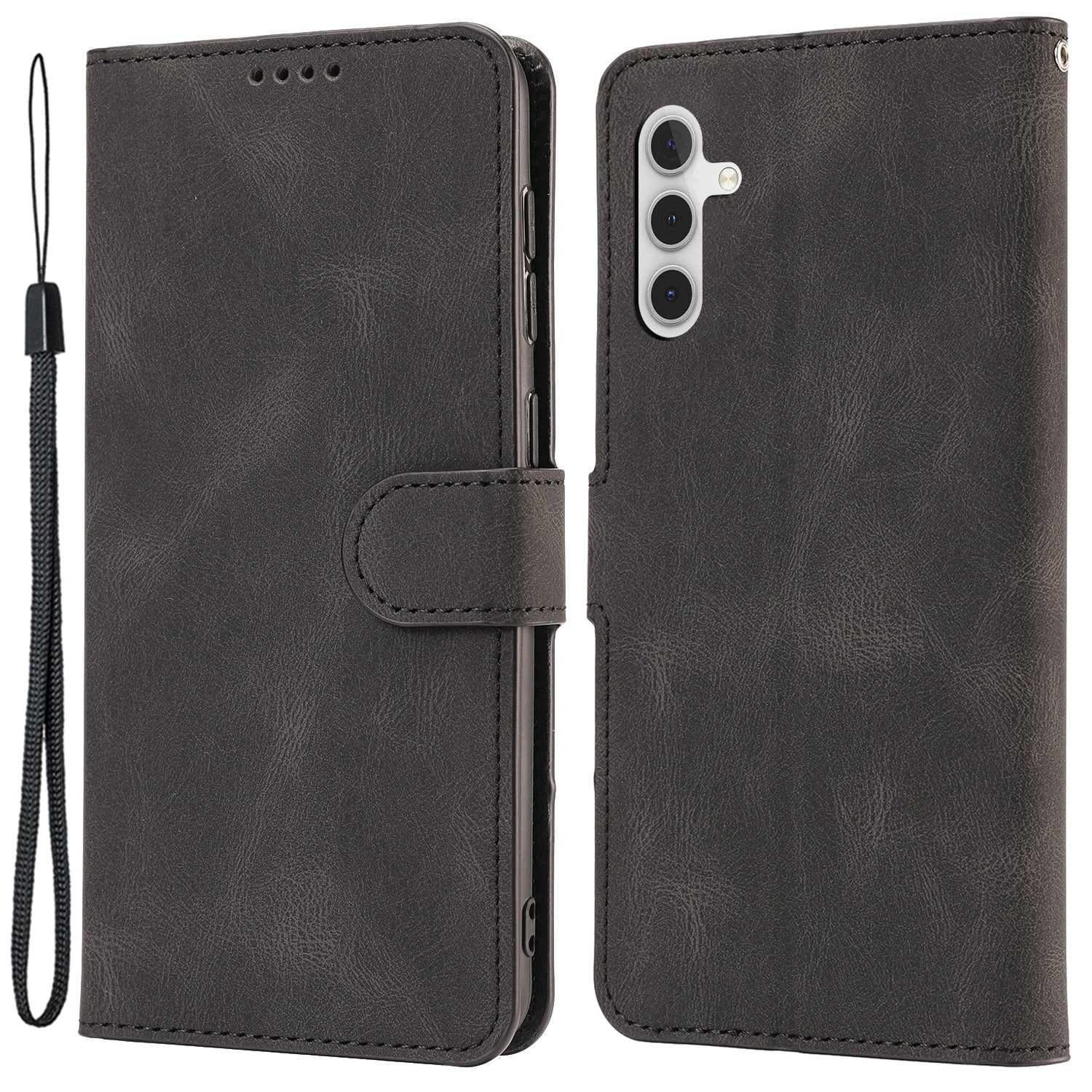 For Samsung Galaxy A24 4G Drop-proof Leather Phone Case Stand Wallet Cover with Strap For Samsung Galaxy A24 4G Drop-proof Leather Phone Case Stand Wallet Cover with Strap